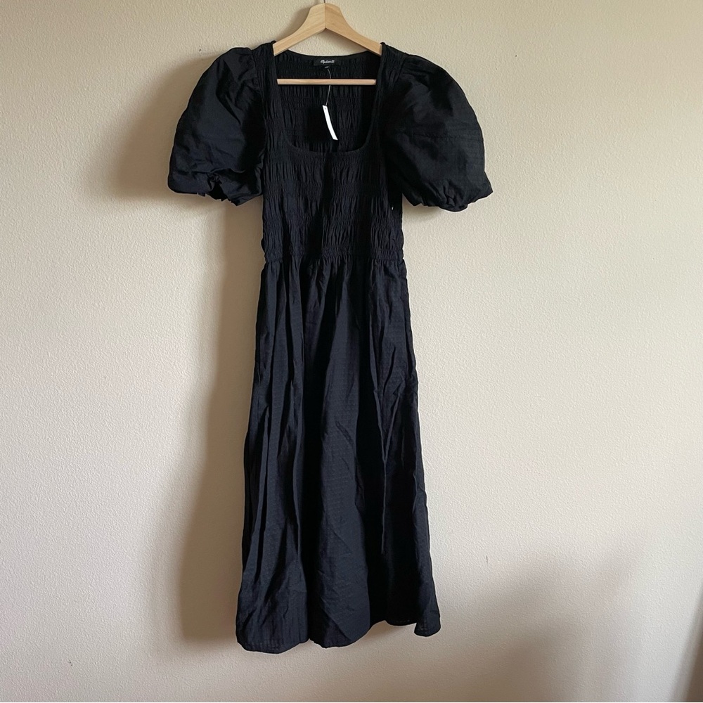 Madewell Black Puff sleeve dress